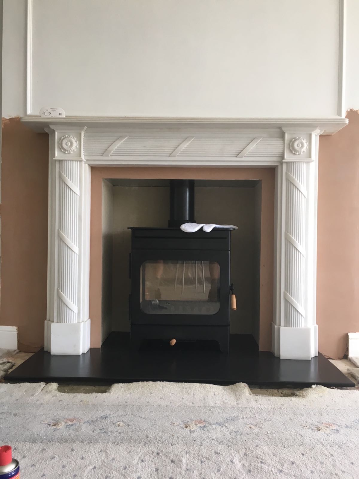 Full install with hearth stove & new fire surround